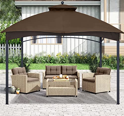 ABCCANOPY Gazebo Replacement Canopy Top for Lowe's Allen Roth #GF-12S004B-1,Brown - color: Brown, size: Original Canopy