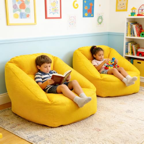 Inflatable Sofa Chair Portable Air Couch Camping Lounger with Air Pump for Home Outdoor Camping Travel (Yellow) - color: Yellow