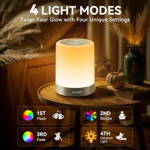 Night Light for Kids Baby, Dimmable Touch Lamp for Nursery, 256 RGB Colors 5 Brightness, Portable Rechargeable Bedside Table Lamp for Nightstand, Kids Night Light for Bedroom Living Room, Silver - color: Silver