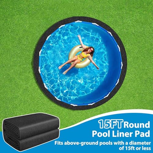 Pool Floor Mat, Easy Setup & Portable Design, Polyester, Pool Liner Pad, Ground Pad Mat, Weather-Resistant, for Gravel Cement Concrete Ground Lawn Outdoor Camping - size: Diameter 3.05 meters