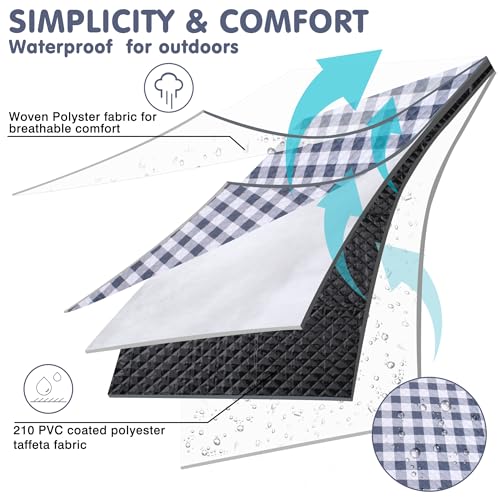 HX&OD Outdoor Picnic Blanket, Extra Large, 80''x80'' Waterproof Foldable Blankets Gingham Picnic Mat for Beach, Camping Grass Lawn Park Accessories Cute Couple Ideas Wedding (Gray, 80”x80”) - color: Grey, size: 6'8" x 6'8" (Square)