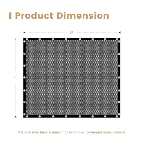 VICLLAX 90% Black Garden Shade Fabric Sun Shade Greenhouse Netting Outdoor Mesh Shade Cloth with Grommets for for Greenhouse, Lawn, and Outdoor Use, 3×6 FT - color: 90% Shading Black, size: 0 3' X 0 6'