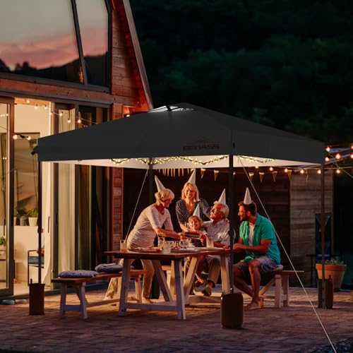 10x10 Pop Up Canopy, Easy Up Canopy Tent, Heavy Duty Tents for Parties, One Person Set Up Event Tent, Black - color: Black, size: 10x10