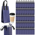 50 Pcs Navy Blue Insulated Single Cup Drink Carrier Bags Bulk Thermal Insulation Take Away Bags Portable Takeout Coffee Carrier Reusable Carriers with Handle for Hot Cold Beverage - color: Navy Blue