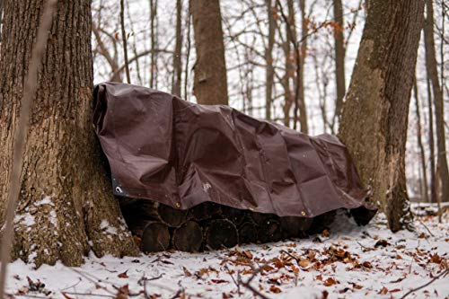 WHITEDUCK Super Heavy Duty Poly Tarp Cover 16 Mil & 10 Mil with Grommets and Reinforced Edges (Brown, White & Silver Black) (Brown- 16 Mil, 30' x 30') - color: Brown- 16 Mil, size: 30' x 30'