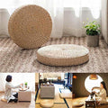 Woven Straw Mats Round Futon Mats Tatami Garden Restaurant Home Decoration for Rattan Meditation and Meditation(40cm x 6cm)