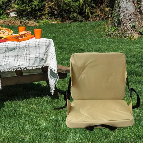 Yiju Stadium Seat Cushion Bleacher Cushion Oxford Cloth Folding with Back Support Padded Seat for Backyard Outdoor Beach Camping