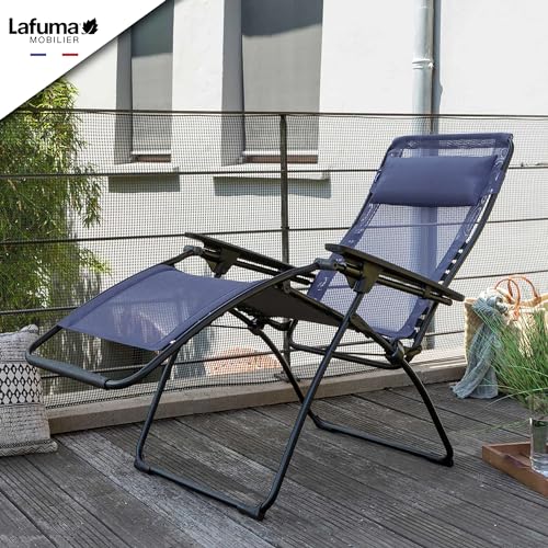 Lafuma Futura Zero Gravity Patio Recliner with Alloy Steel Material and Patented Clip Suspension System for Reclining Patio Chairs, Ocean Blue - color: Blue (Ocean), style: Futura Zero Gravity