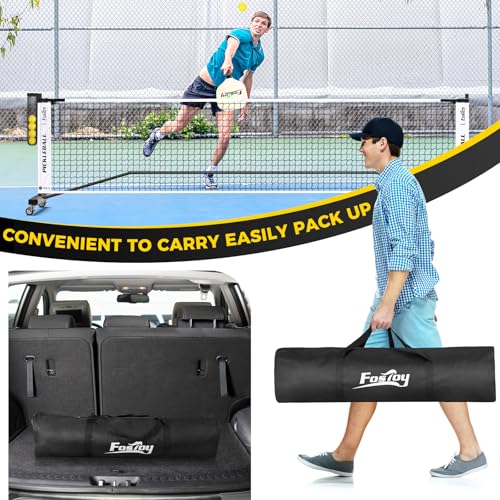 Pickleball Net with Wheels, Portable 2-in-1 Pickle Ball Net with Ball Collector,22FT Regulation Size & 11FT Half Court Size, Carry Bag, Steady Metal Frame for Outdoor Indoor Driveway - color: Black&White