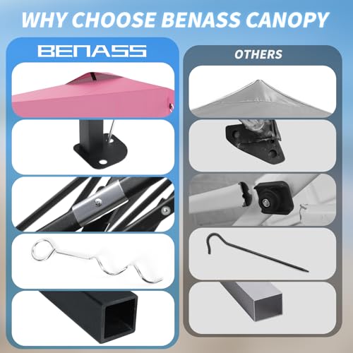 10x10 Pop Up Canopy, Easy Up Canopy Tent, Heavy Duty Tents for Parties, One Person Set Up Event Tent, Pink - color: Pink, size: 10x10