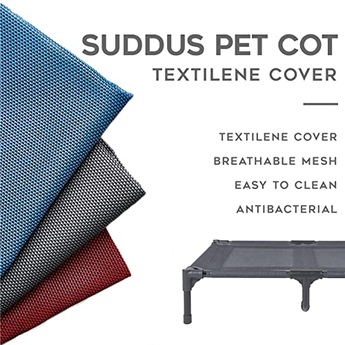 suddus Elevated Dog Bed Replacement Cover, Raised Dog Bed Chew Proof Easy to Clean, Breathable Elevated Pet Bed is Suitable for Indoor and Outdoor Use. Dog Cot are Not Included (L/Grey) - color: Space Grey, size: L