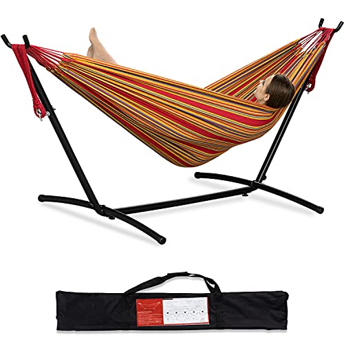 PNAEUT Hammocks and Stand Double (Red) - color: Red