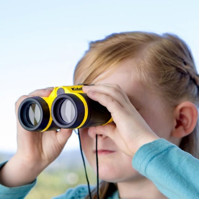 Adventure Kidz Outdoor Exploration Kit, Children’s Binoculars, Flashlight, Compass, Fox Whistle, Magnifying Glass, Backpack. Great Gift Set for STEM, Pretend Play - color: Yellow