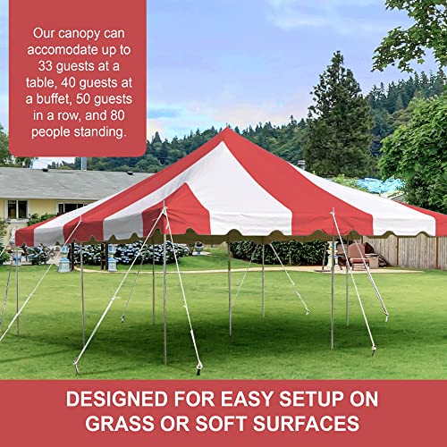 Party Tents Direct 20'x 20' Weekender Canopy Pole Tent with Sidewalls - Easy Up Canopy Tent with 80 Person Capacity - Outdoor Canopies for Parties, Weddings, and Events (Red/White) - color: Red, size: 20' x 20'