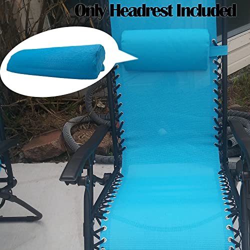 Zero Gravity Chair Set of 2 Replacement Pillow Headrest with Elastic Band, Universal Soft Removable Padded Cushion Head Pillow for Zero Gravity Lounge Chair, Folding Patio Lawn Recliner Chair - color: Light Blue, size: 2 Pack