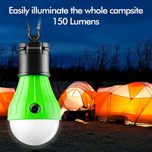 FLY2SKY Tent Lamp 5 Packs Portable Tent Light Clip Hook Hurricane Emergency Lights LED Camping Light Bulb Camping Tent Lantern Equipment for Camping Hiking Backpacking Fishing Outage - style: F-CLOSED-HOOK