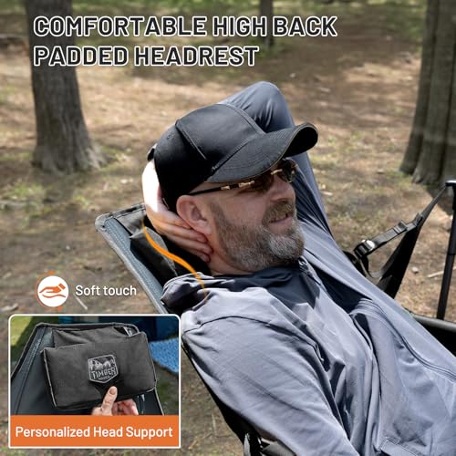 TIMBER RIDGE Hammock Camping Chair, Oversized Swinging Hammock Chair with Adjustable Back and Seat for Outdoor Lawn, Sports, Supports 400lbs, Black - color: Black