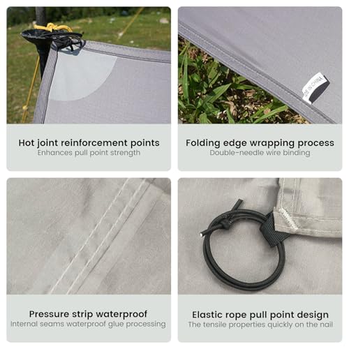 Waterproof Camping Tent Trap, 0.35 Lbs Ultralight Tent Footprint, 210T Compact & Lightweight 1-2 Person Tent Ground Tarps for Hiking, Backpacking, Hammock - Storage Bag Included - size: 210T-S