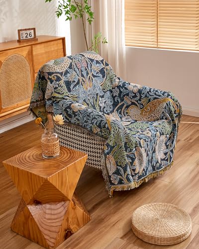 Erke Chair Recliner Cover Boho Throw Blanket Hippie Room Decor Wall Tapestry Outdoor Picnic Camping Rug Mattress Beach Towel Sofa Furniture Slipcover Bohemian 50”x70” The Bird and Strawberry - color: The Bird and Strawberry