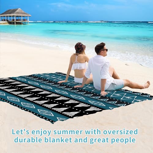 Beach Blanket 78''×81'' Suits 1-5 Adults Waterproof Sandproof Oversized Waterproof Lightweight Durable Beach Blanket Large Picnic Mat for Travel Camping Picnic - color: Boho, size: 78''x81''