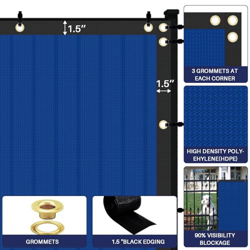 Windscreen4less 4' x 2' Privacy Fence Screen Heavy Duty Windscreen Fencing Mesh Fabric Shade Net Cover with Brass Grommtes for Outdoor Wall Garden Yard Pool Deck Blue - color: Blue, size: 4' x 2'