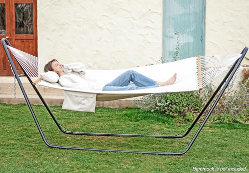 gafete Universal 2 Person Hammock Stand Only, 600 lbs Capacity, Fits 9 to 14ft Hammocks, Adjustable Double Heavy Duty Powder-Coated Steel Stand for Outside, Multi-Use (Black) - color: Black