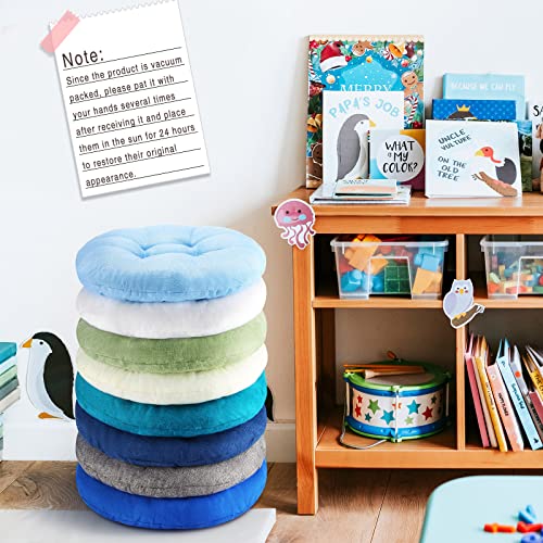 Fumete 8 Pcs 16 Inch Round Floor Cushions for Kids and Toddlers, Flexible Seating Classroom Furniture Floor Pillow for Home, Daycare, Preschool, Yoga and Meditation (Stylish) - color: Stylish