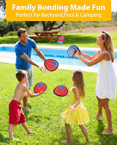 JoyCat Toss and Catch Ball Game for Kids, 2 Paddle Sticky Ball Set, Toddler Baseball Catch Toy, Outdoor Game for Beach, Yard & Camping, Sports Birthday Gifts for Boys Girls Ages 3-12 - style: 2 Paddles 2 Balls