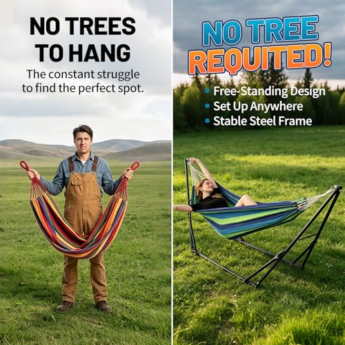 Portable Hammock with Stand for Outside Foldable,Frabic Tension Adjustable Indoor,Carrying Bag Included, 616 lbs Weight Capacity, Suitable Garden Yard Outdoor Inhouse Multicolour - color: Multicolour