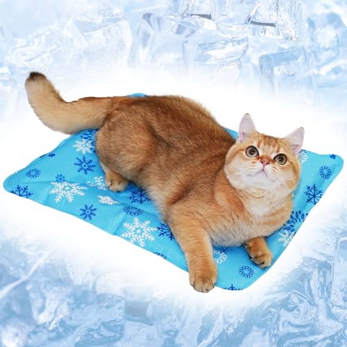 Cooling Mat for Dogs and Cats, Foldable Gel Cooling Mat with Ice Crystal Powder, Blanket Water Injection Cool Pet Pad for Cat Indoor Outdoor Summer Use, 15.7" X19.6" - size: Medium