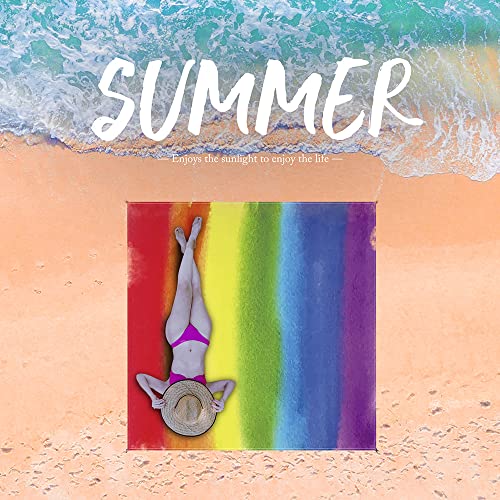 Rainbow Watercolor Print Beach Blanket Sandproof Waterpoof Oversized 79"x 95" Beach Mat with Corner Pockets, Lightweight Portable Mat for Beach Festival Travel Picnic Camping Outdoor - color: Rainbow, size: 79"x95"