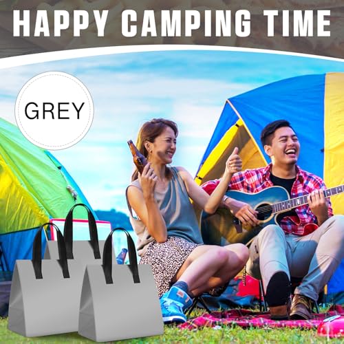 Kacctyen 50 Pcs Insulated Take Away Bags Bulk Thermal Insulation Food for Coffee Milk Tea Pizza Hot Cold Food Delivery Cooler Bag for Catering Restaurant Grocery Picnic, 9.5" x 9.5" x 6"(Grey) - color: Grey