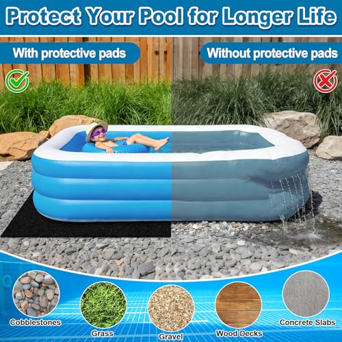 15x8Ft Rectangular Pool Liner Pad for Above Ground Swimming Pools,250g/㎡ Heavy Duty Pool Ground Mat Under Pool Pad, Durable Pools Bottom Liner Protector to Prevent Puncture and Extend Liner Life - size: 15x8 Ft
