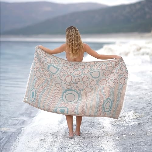 BAGNO MILANO Beach Towels Organic Turkish Cotton Soft, Quick Dry Oversized Turkish Towel Throw Blanket for Beach, Yoga, Spa, Pool (Beach Towel, Rigel Beige) - color: Rigel Beige