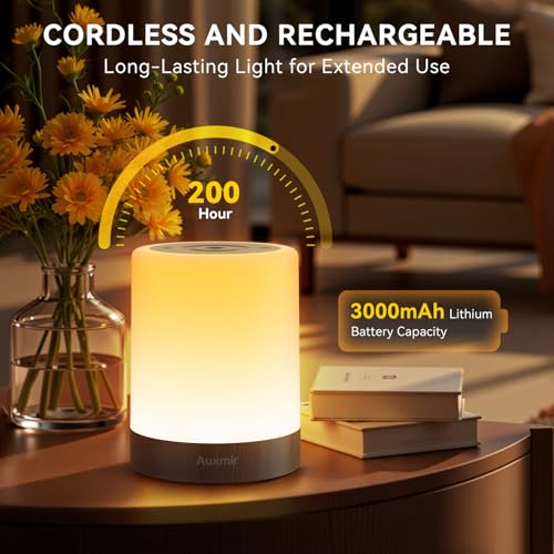 Night Light for Kids Baby, Dimmable Touch Lamp for Nursery, 256 RGB Colors 5 Brightness, Portable Rechargeable Bedside Table Lamp for Nightstand, Kids Night Light for Bedroom Living Room, Dark Brown - color: Dark Brown