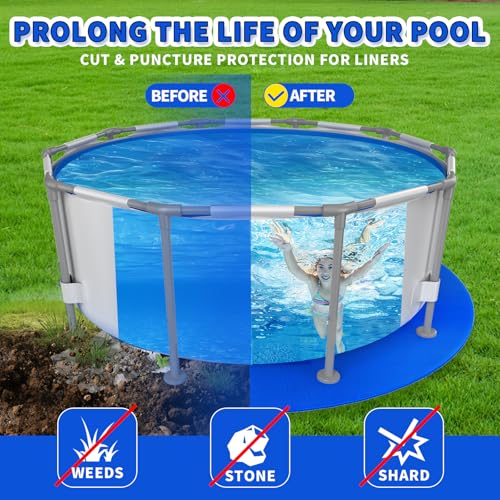 21FT Round Pool Liner Pad for Above Ground Pools, Thickened Puncture-Resistant Under Mat, Heavy-Duty Underlayment, Outdoor Tarp Protector for Concrete/Lawn, Pool Floor Base Pad, Extends Liner Life - size: 21' Round