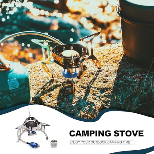 Widesea 3500W Windproof Camp Stove,Camping Gas Stove, Small Camping Stove with Piezo Ignition,Portable Collapsible Stove for Outdoor,Picnic, and Backpacking Hiking - style: WINDPOOF STOVE