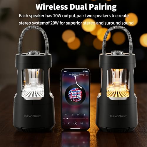 LED Camping Lantern Rechargeable,Outdoor Bluetooth Speakers, 4000mAh ,IPX4 Waterproof ,Dimmable Tent Lights for Power Outages, Decorations for Party Garden Patio/Pool (Black) - color: Black