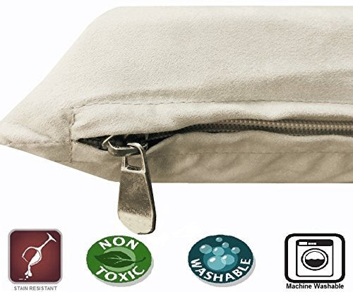 Dogbed4less Gel Memory Foam Dog Bed for Medium Large Pet with Waterproof Internal Cover, Microsuede Khaki 34X27X3 Inches - color: Microsuede Khaki, size: 1 Pack Medium 34"X27"X3"