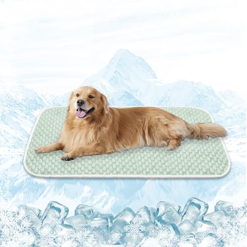 MICROCOSMOS Pet Cooling Mat & Sleeping Pad- Breathable Bubble Surface, EZ Clean. Keep Cooling for Pets, Kids and Adults in Summer.(Green, 59" x 40") - color: Green, size: 59" x 40"