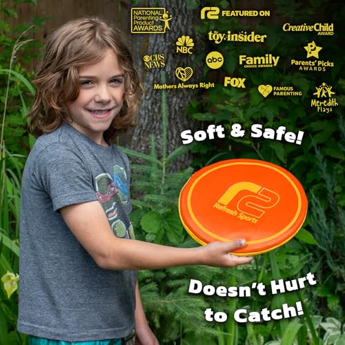 Fun Flying Disc Toy - Beach Toys for Kids Ages 8-12 - Summer Gift for Kids, Teens, and Adults - Beach Soft Disc, Durable Design Floats On Water! Gifts for Teens - Soft Friisbee - Outdoor Toys for Kids - color: Orange