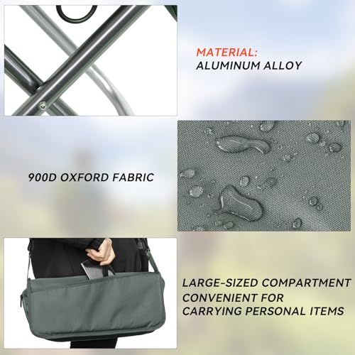 Camping Stool with Shoulder Strap,Ultralight Collapsible Handbag Style Stool,Pocket Portable Chair for Camping Travel Fishing Hiking Beach Backpacking Gardening Picnics-XL(Grey) - color: Grey, size: X-Large