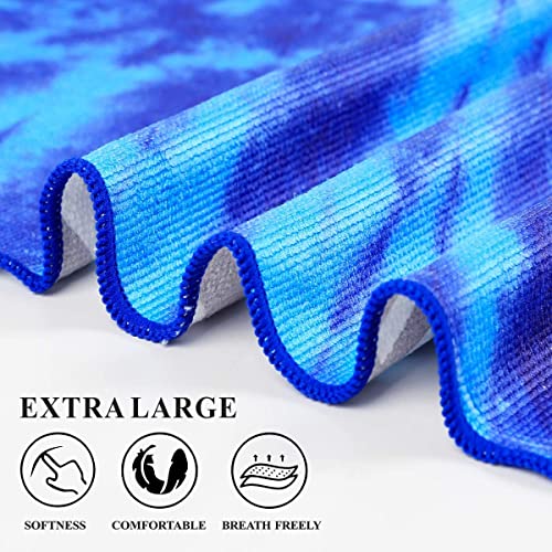 Genovega Oversized Terry Beach Towel 36 x 72 in Soft Extra Large XL Big Pool Towels Adults Clearance Blanket Travel Essentials Cruise Accessories Must Haves Vacation Stuff Lounge Chair Cover Bohemian - color: Bohemian Blue