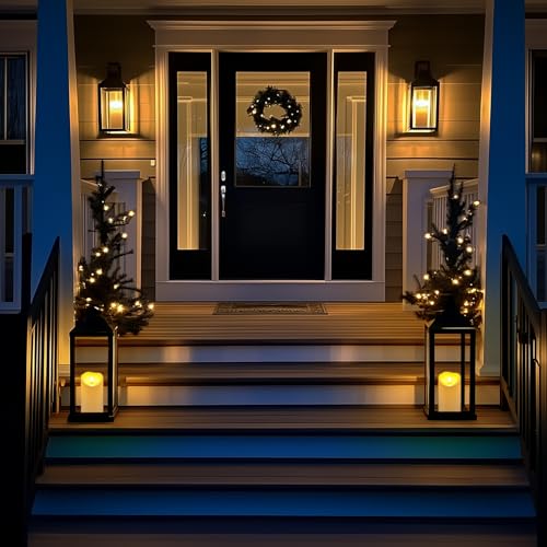 Homemory 4"x6" Outdoor Waterproof Flameless Candles with Timers and Remote Control, Battery Operated Candles, LED Plastic Candles, Ivory White, Set of 2 - color: Ivory White, size: 4"x6"
