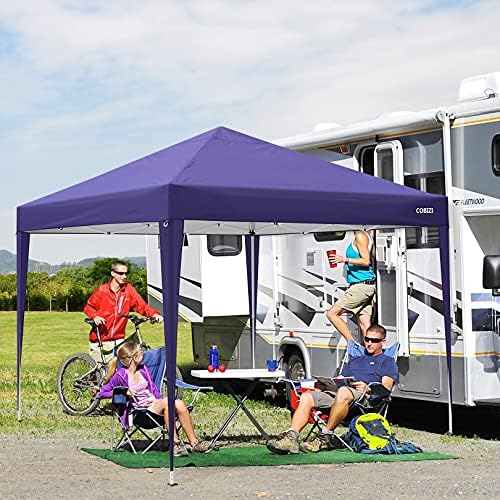 COBIZI 10x20 Pop up Gazebo, One-Push Setup Canopy Tent with Mosquito Netting & Vented Roof Design, Upgrade Metal Easy up Canopy Carpa Outdoor Gazebos for Backyard Camping Deck Party(Blue) - color: Blue, size: 10x20 FT Upgraded