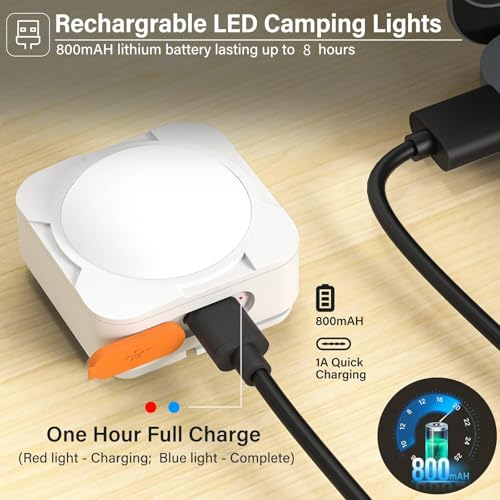 Rechargeable Camping Lights FLY2SKY 4Pcs White Tent Lights Mini Flashlight Portable LED Camping Lantern Survival Gear Camping Accessories for Hiking Backpacking Fishing Hurricane Emergency Outage - style: 4 Pcs White