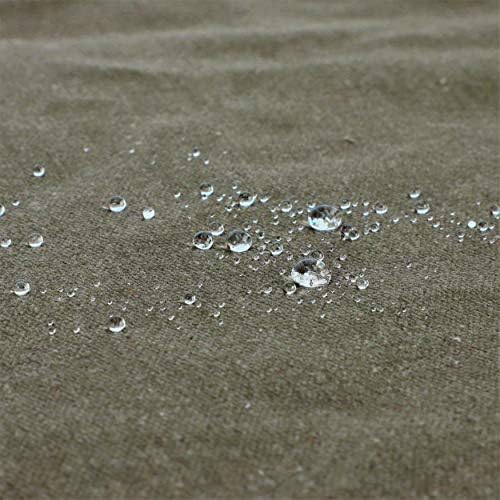 WHITEDUCK 10'x12' Canvas Tarp 18 oz/37 Mil Heavy Duty Fire Water Repellent UV Resistant, Rustproof Grommets, Industrial & Commercial Use Cloth Tarp (Finished Size: 9'6"x11'6", Olive) - color: Olive, size: 10' X 12' (Fire Water Repellent)