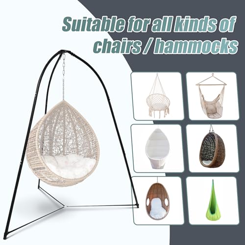 Sorbus Tripod Hanging Chair Stand – 330lbs Capacity, Heavy Duty Steel, Rust Resistant, Adjustable Hammock Frame for Saucer, Air Porch, Indoor/Outdoor Use – Swing Not Included