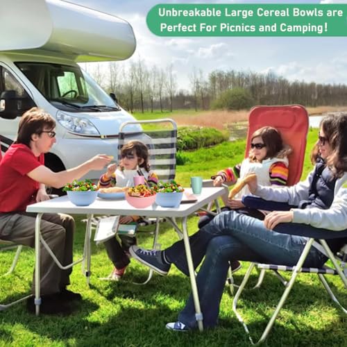 K Y KANGYUN Unbreakable Cereal Bowls - 24 oz Reusable Wheat Straw Bowl- Perfect for Serving Soup, Oatmeal, Pasta, Salad Camping, Picnic Bowls- Dishwasher & Microwave Safe - BPA Free, Sets for 4 - size: Bowl-5.9in