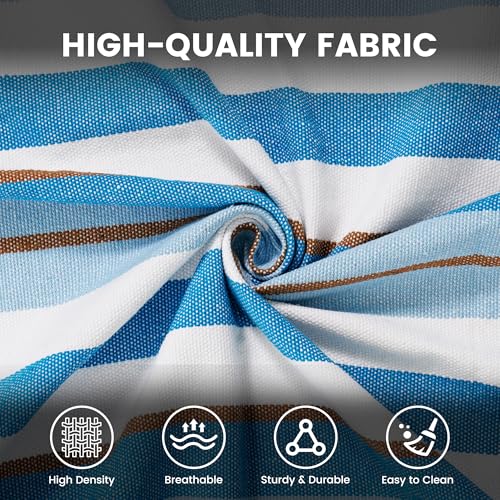 Lazy Daze Hammocks Double Brazilian Cotton Hammock, Extra Large Portable Outdoor Camping Hammock with Tree Straps & Travel Bag for Backyard Patio Poolside Indoor, 550lbs Capacity, Blue & Light Gray - color: Blue & Light Gray